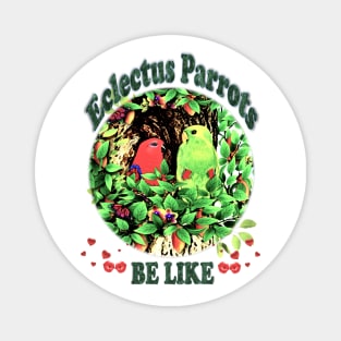 Parrots. Sweet Smoochy Eclectus Parrots Magnet